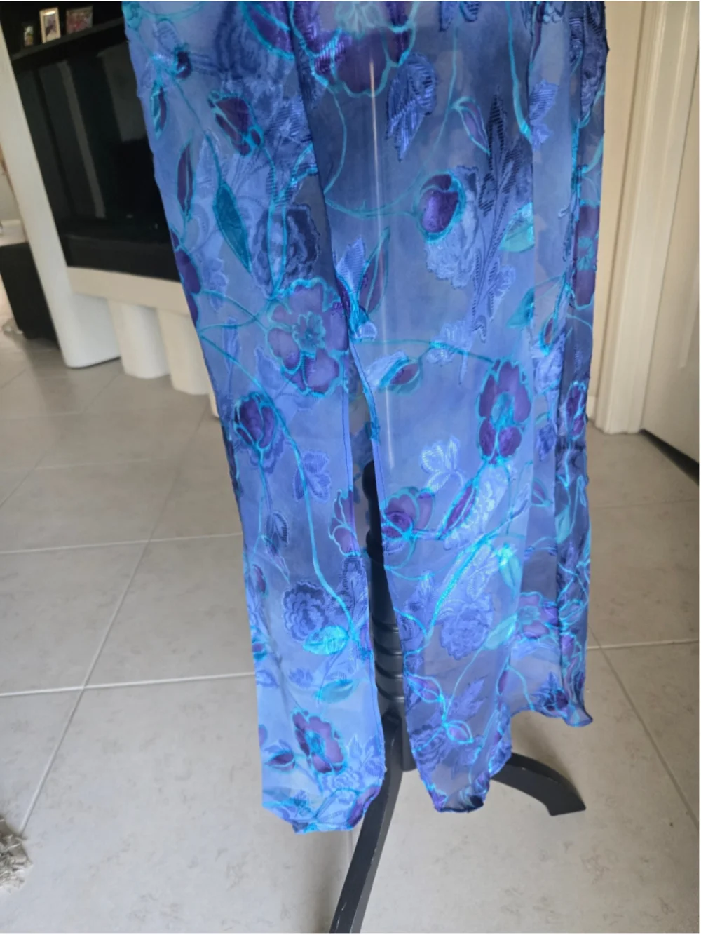 Vintage California Dynasty Floral Satin Robe & Slip Dress Gown 2 Piece Set. Lrg